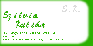 szilvia kuliha business card